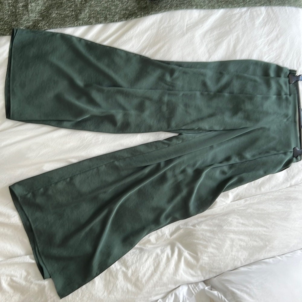 Satin wide leg panta with slit on both legs